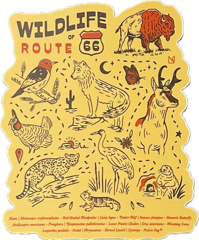 Wildlife Route 66 Sticker