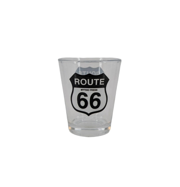 Shot Glass Route 66 Sign Black