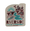 Sticker with 'Riverside, Tulsa, OK' design on a white background