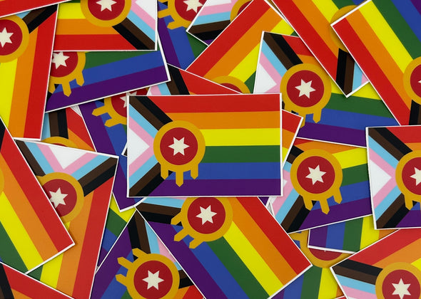 Progress Pride x Tulsa Flag Sticker