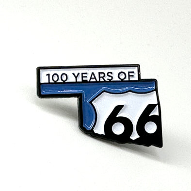Oklahoma Route 66 Centennial Lapel Pin - 1"