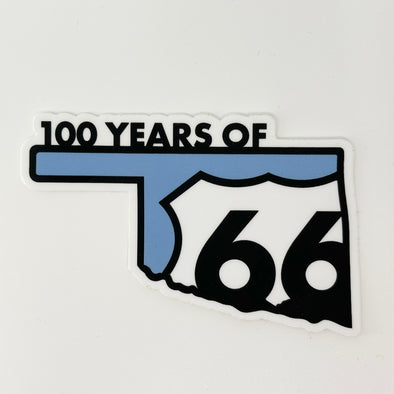 Oklahoma Route 66 Centennial Sticker 4"