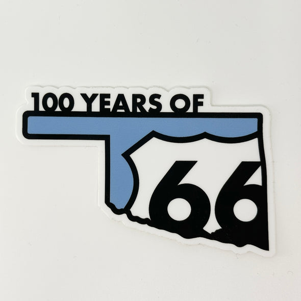 Oklahoma Route 66 Centennial Sticker 4"