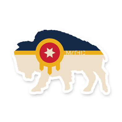 Tulsa Bison Flag Sticker