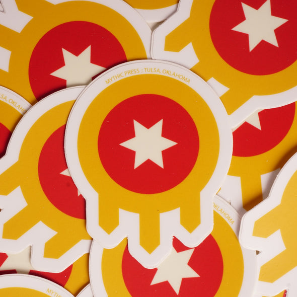 Tulsa Flag Shield Sticker